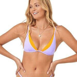 L*Space Finneas Bikini Top Purple Orange size Large